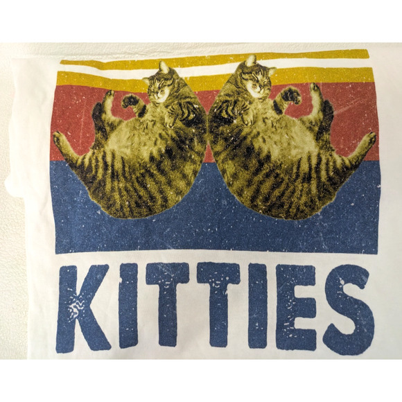 Big Ole Kitties Mens Short Sleeve T Shirt White Size XL - Picture 6 of 8